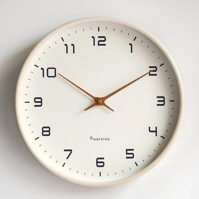 Wall Clock Solid Wood Silent Quartz Movement Clear Numerals