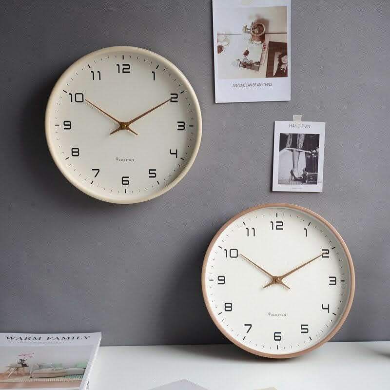 Wall Clock Solid Wood Silent Sweep Movement Scandinavian Design