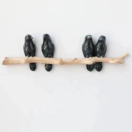 Wall Coat Rack Decorative Bird Solid Wood