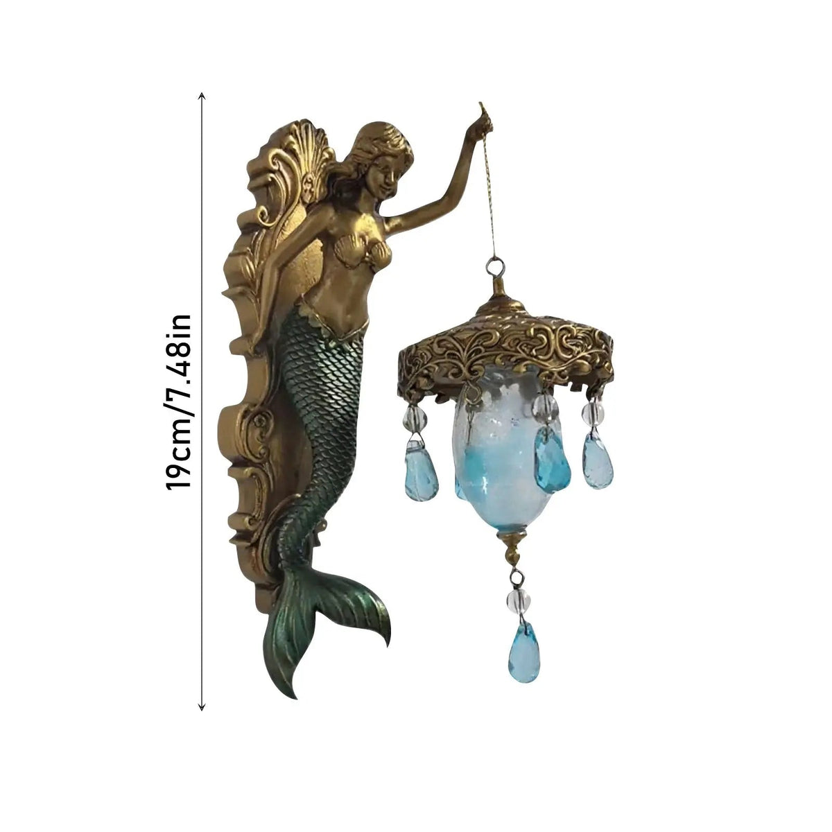 Wall Lamp Mermaid Baroque Resin & Glass