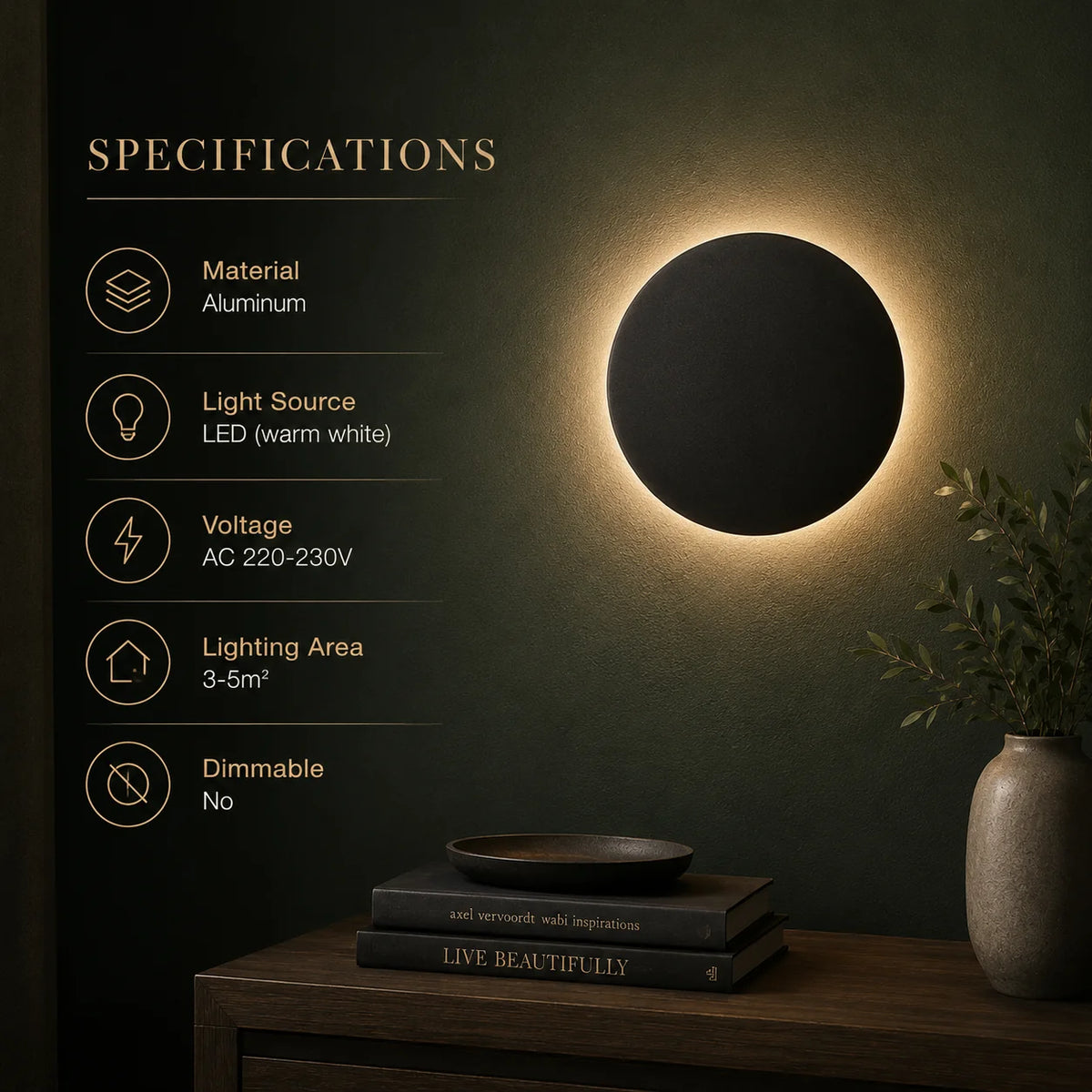 Wall Sconce Recessed LED Halo Warm White Aluminum