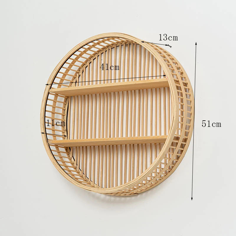 Wall Shelf Circular Bamboo Space-Saving