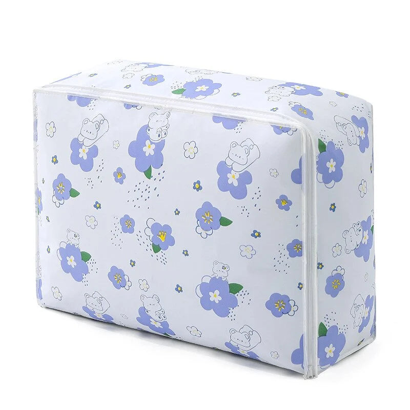 Wardrobe Storage Bag PEVA Large Capacity Zippered Quilt Pocket