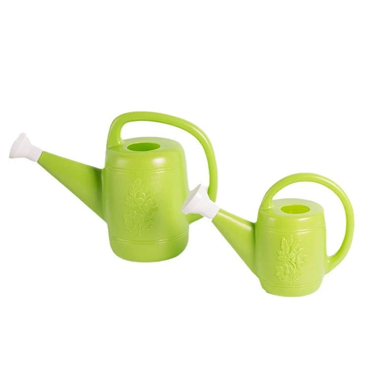 Watering Can Lightweight Plastic Ergonomic Handle Embossed Floral Design