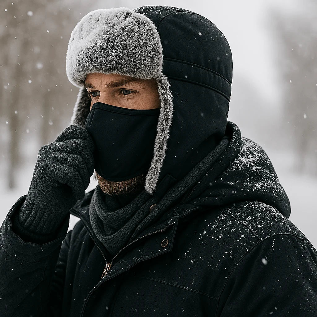 Winter Hat Waterproof Polyester Fleece-Lined Adjustable Fit
