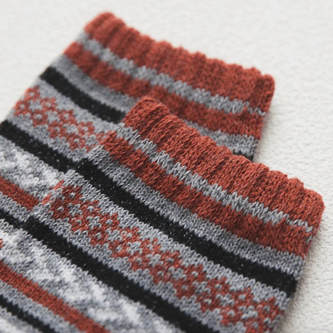 Winter Socks Scandinavian Wool & Cotton Set of 5