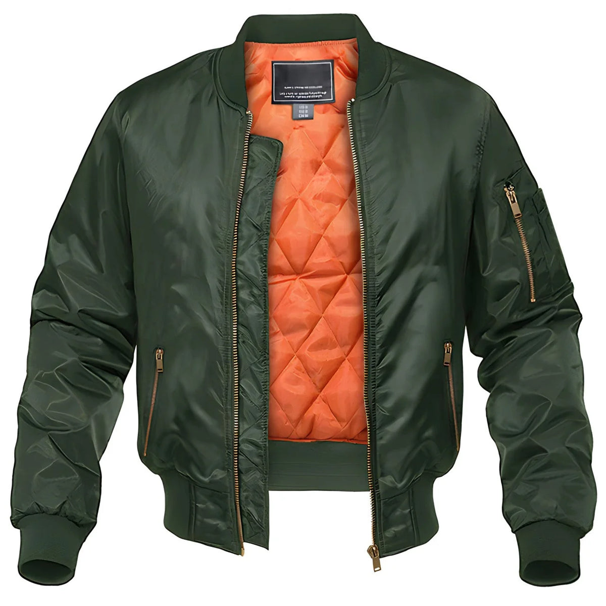 Women's Bomber Jacket Insulated Lining Ribbed Cuffs
