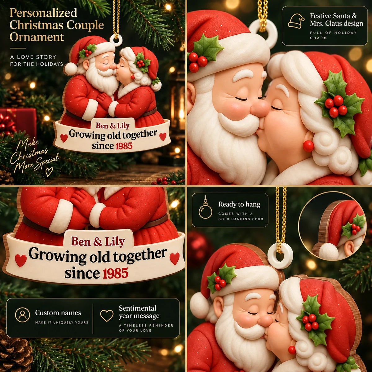 Wood Ornament Personalized Photo & Name Fade Resistant Print