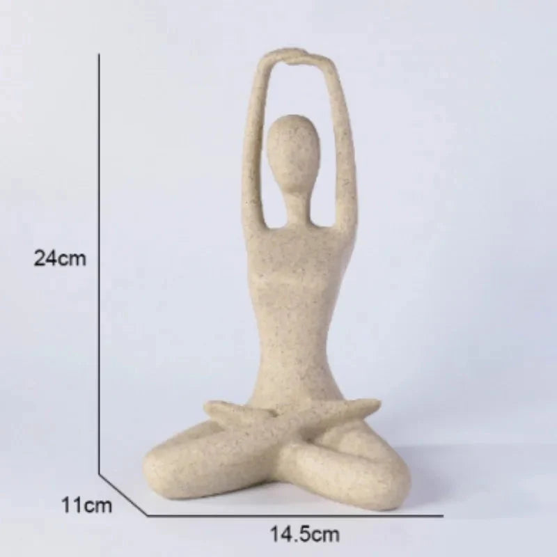 Yoga Statue Resin Minimalist Bronze Finish