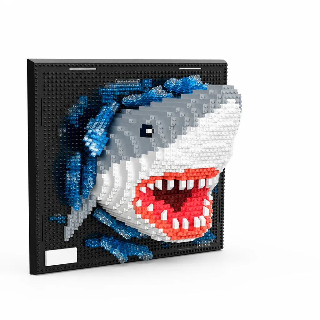 3D Wall-Mounted Building Kit With Shark & Eagle Designs (2000 Pieces)