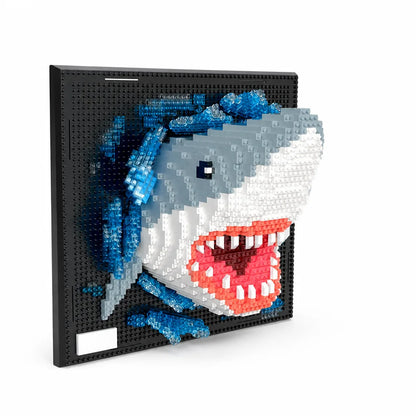 3D Wall-Mounted Building Kit With Shark & Eagle Designs (2000 Pieces)