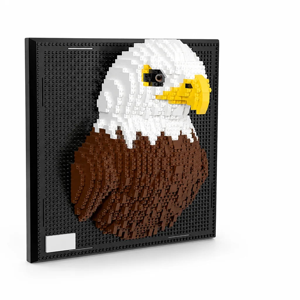 3D Wall-Mounted Building Kit With Shark & Eagle Designs (2000 Pieces)