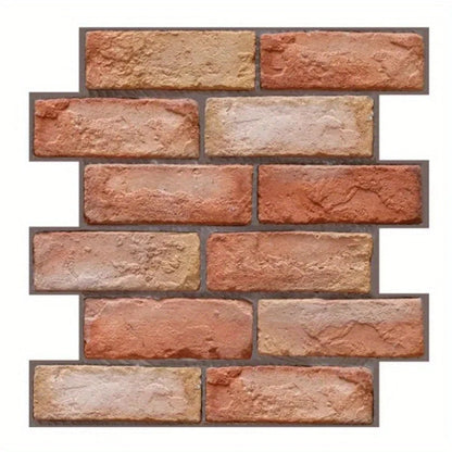 3D Wall Panels Brick & Wood Peel-And-Stick Water-Resistant