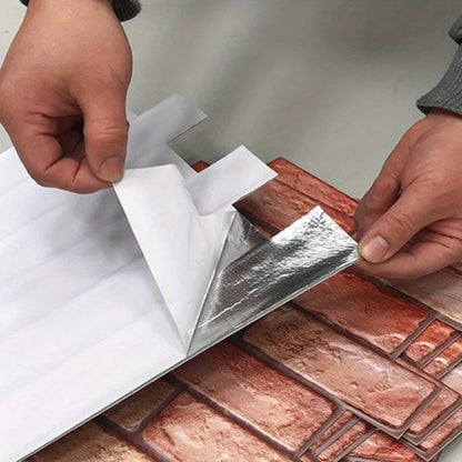 3D Wall Panels Brick & Wood Peel-And-Stick Water-Resistant