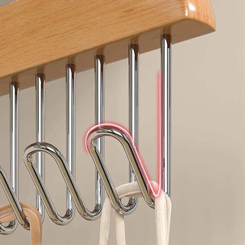 Accessory Hanger Organizer Solid Wood 360-Degree Rotating