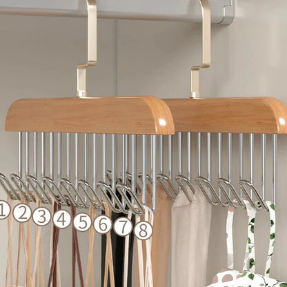 Accessory Hanger Organizer Solid Wood 360-Degree Rotating