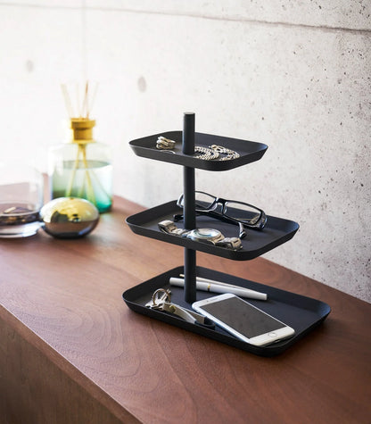 Accessory Organizer Steel Three-Tier Revolving Design
