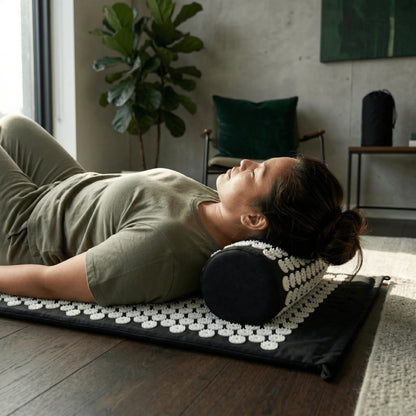 Acupressure Mat & Pillow Set Full-Back Stimulation Contoured Neck Support