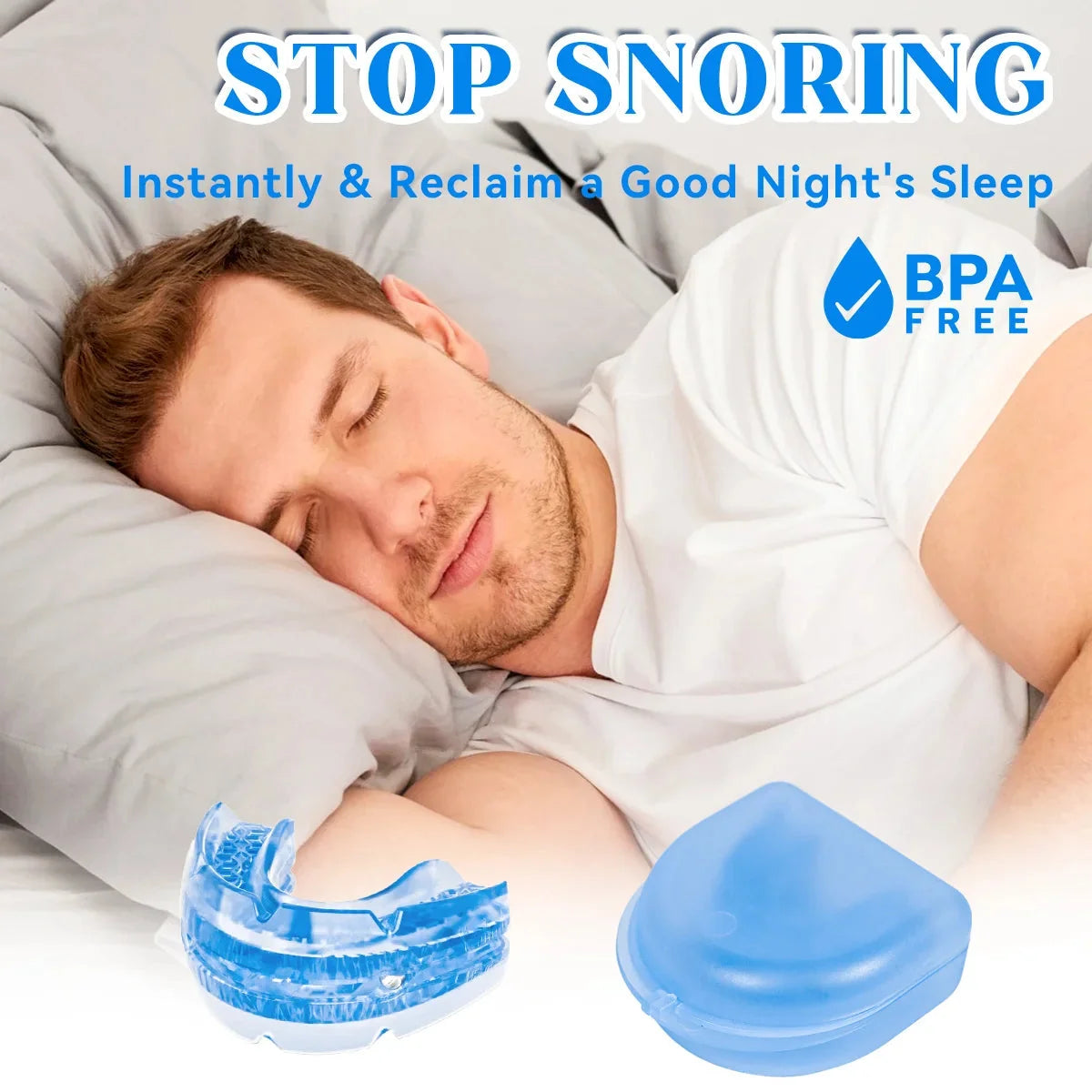 Adjustable Sleep Mouthpiece BPA-Free & Flexible Comfortable Fit