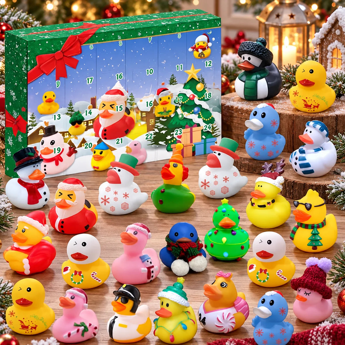 Advent Calendar 24 Collectible Ducks Soft Rubber