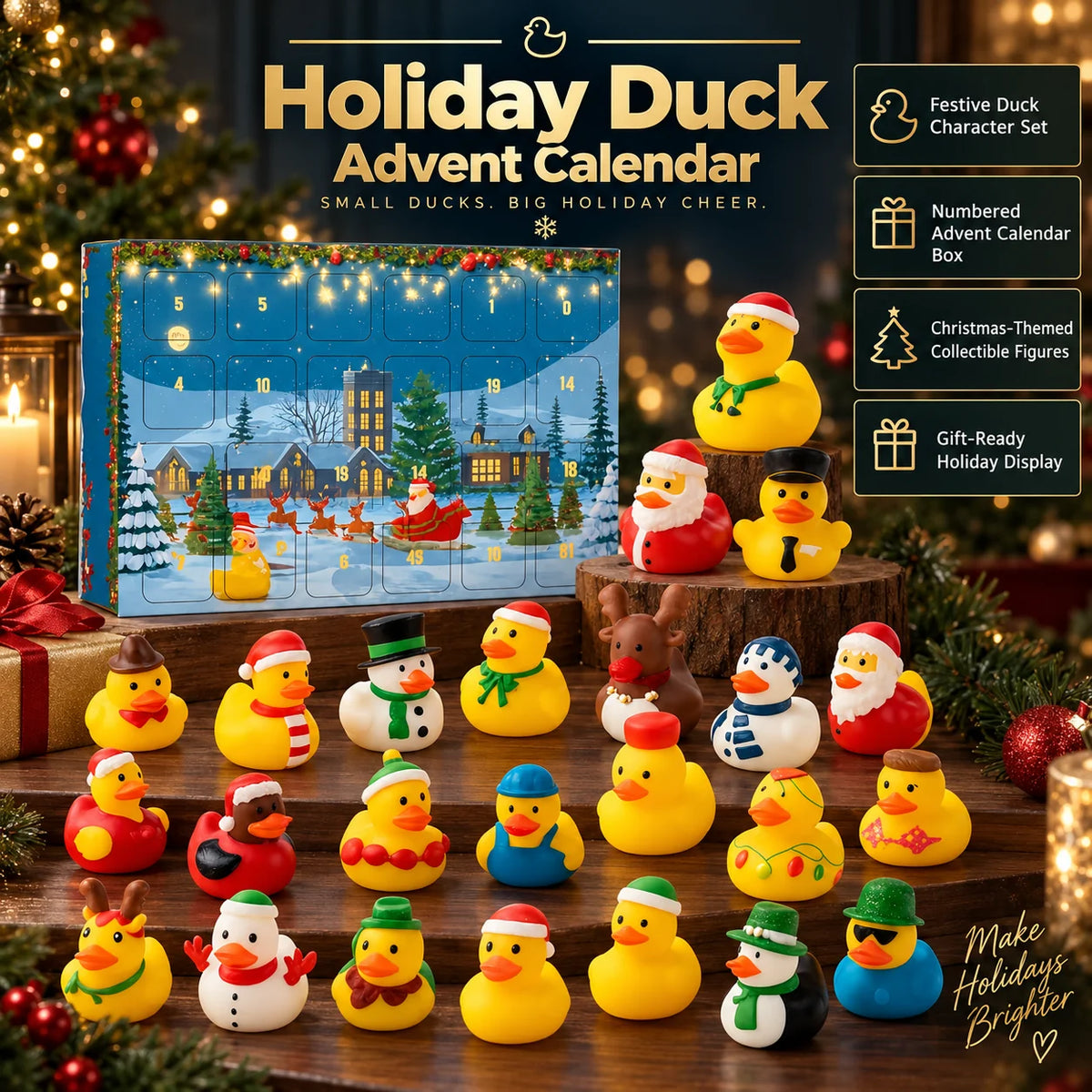 Advent Calendar 24 Collectible Ducks Soft Rubber