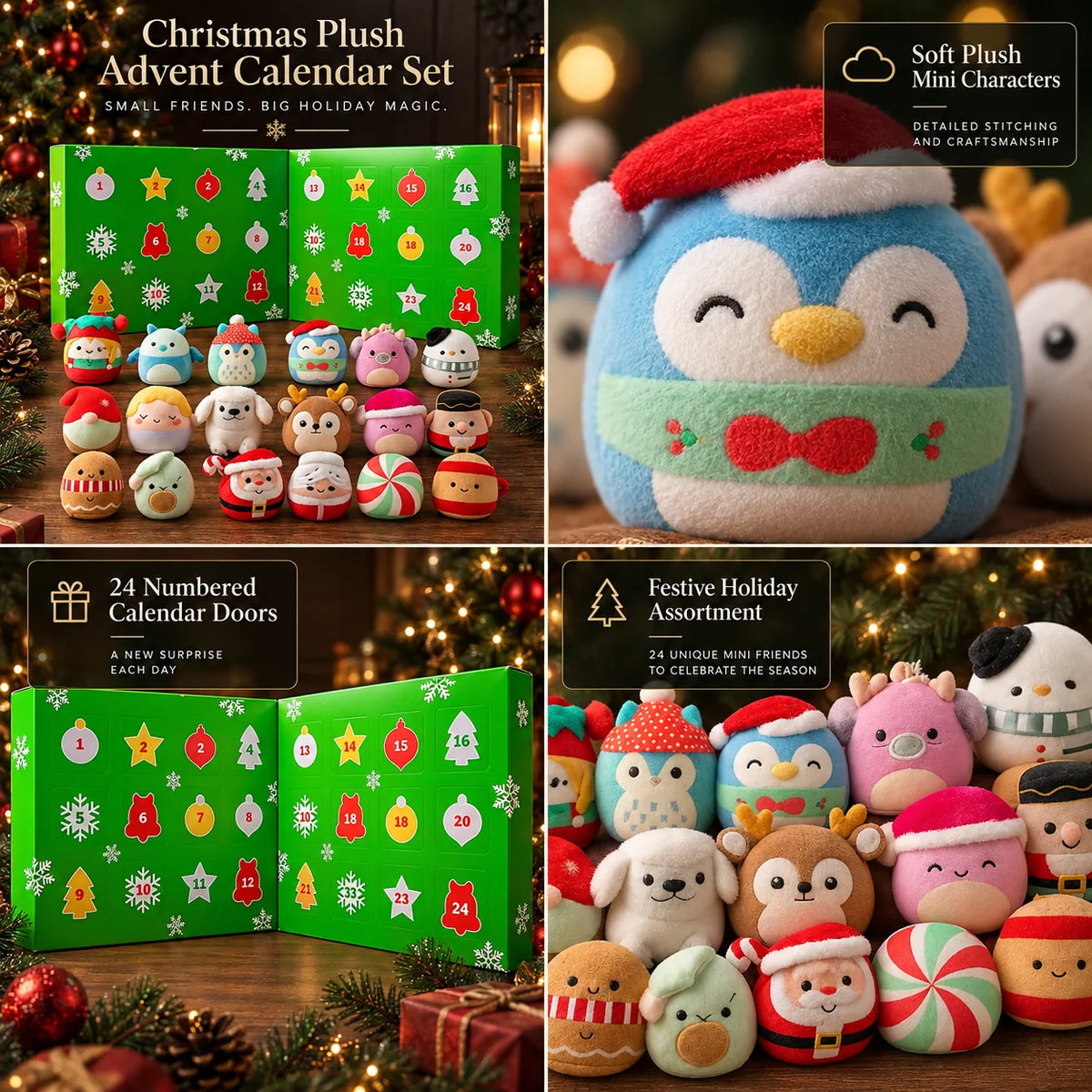 Advent Calendar 24 Collectible Plush Figures