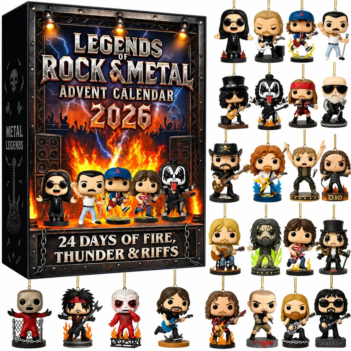 Advent Calendar 24 Mini Rock Figures 3D PVC