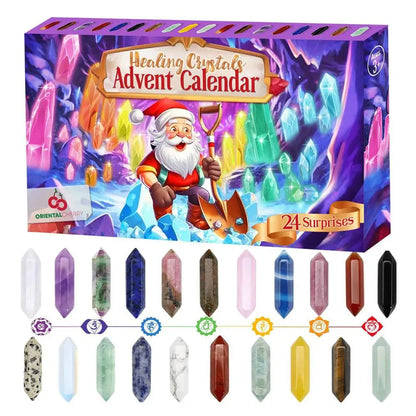 Advent Calendar 24 Natural Gemstones Decorative & Reusable