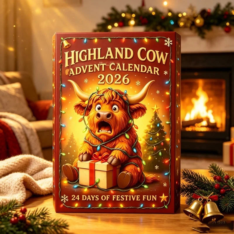 Advent Calendar Highland Cow Figures Set of 24 Resin Figures