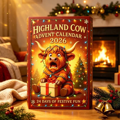 Advent Calendar Highland Cow Figures Set of 24 Resin Figures