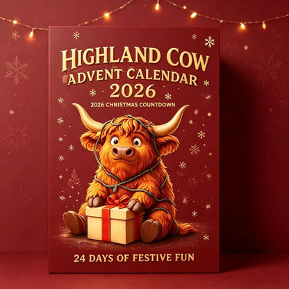 Advent Calendar Highland Cow Figures Set of 24 Resin Figures