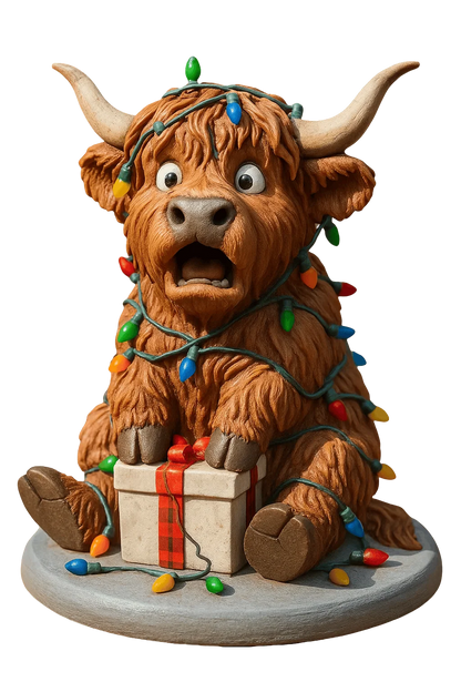 Advent Calendar Highland Cow Figures Set of 24 Resin Figures