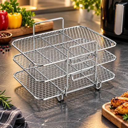 Air Fryer Rack Stackable 3-Tier Stainless Steel