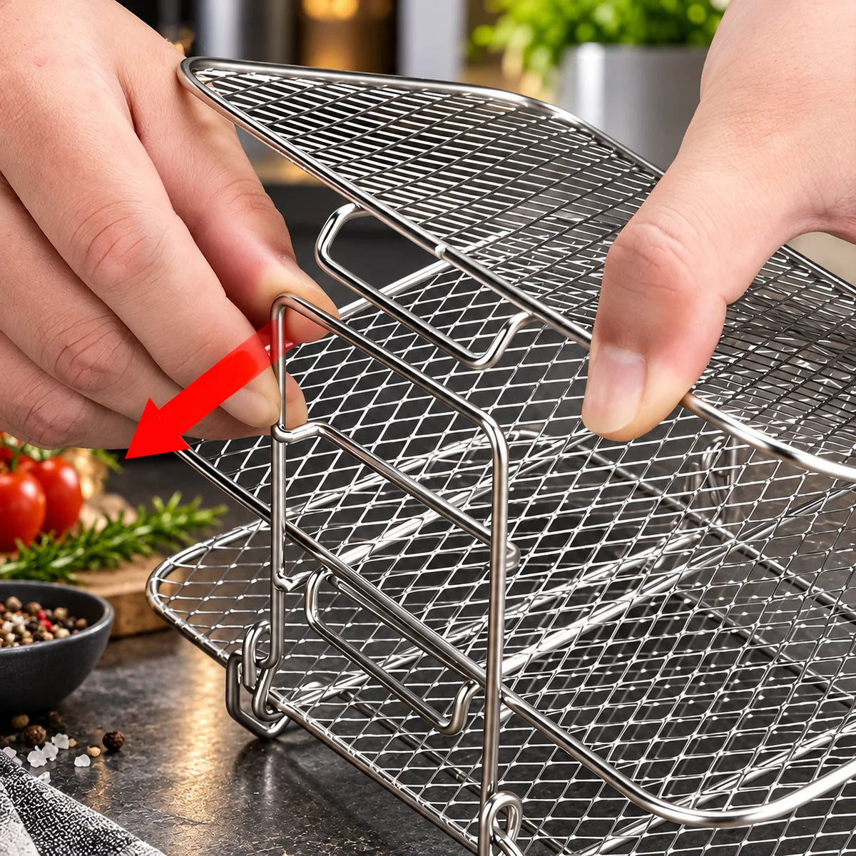 Air Fryer Rack Stackable 3-Tier Stainless Steel