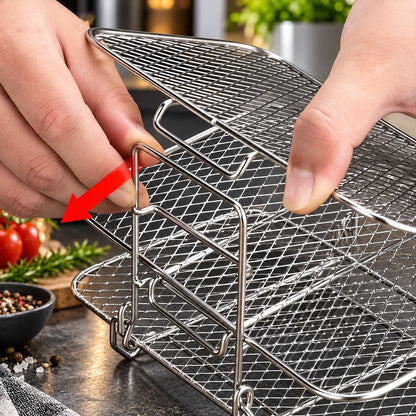 Air Fryer Rack Stackable 3-Tier Stainless Steel