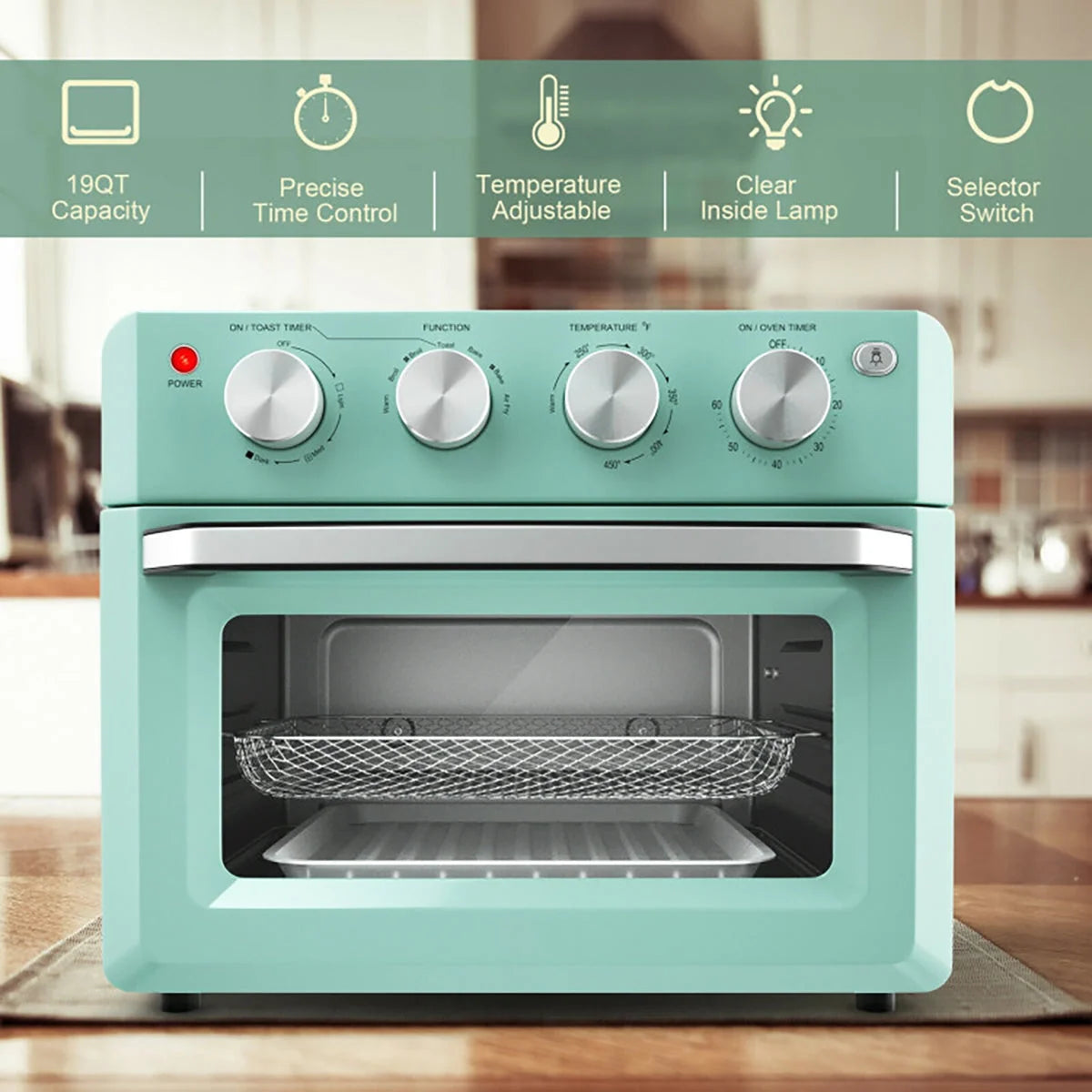 Air Fryer Toaster Oven 19-Quart Convection 7 Functions