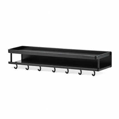 Aluminum Wall-Mounted Kitchen Shelf with Hook Rail