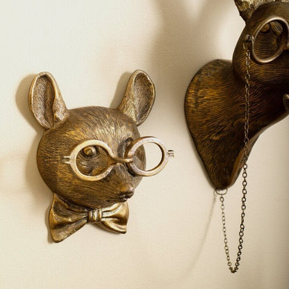 Animal Head Wall Decoration Hand-Painted UV-Resistant Resin
