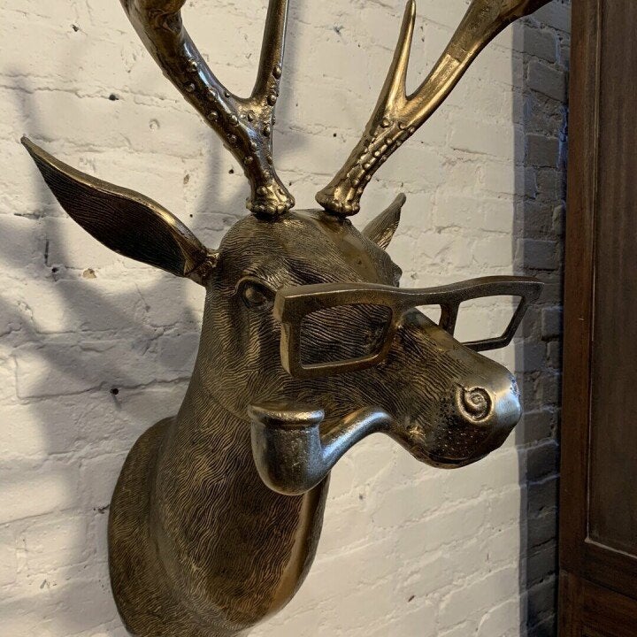 Animal Head Wall Decoration Hand-Painted UV-Resistant Resin