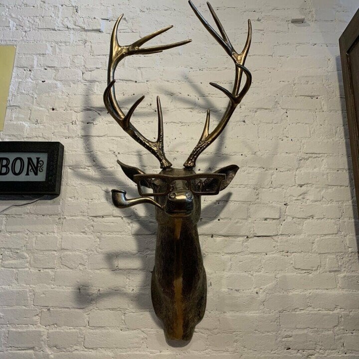 Animal Head Wall Decoration Hand-Painted UV-Resistant Resin