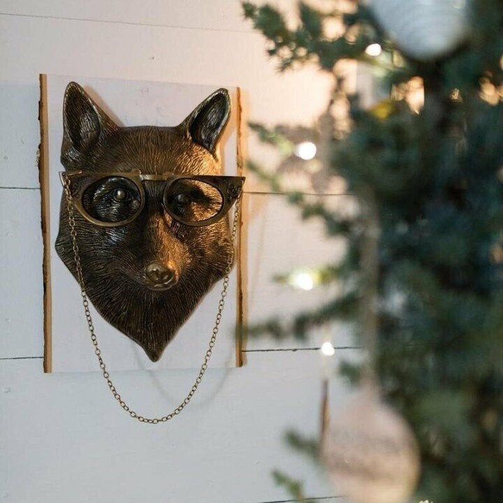 Animal Head Wall Decoration Hand-Painted UV-Resistant Resin