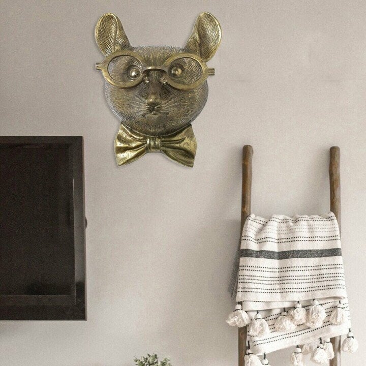 Animal Head Wall Decoration Hand-Painted UV-Resistant Resin