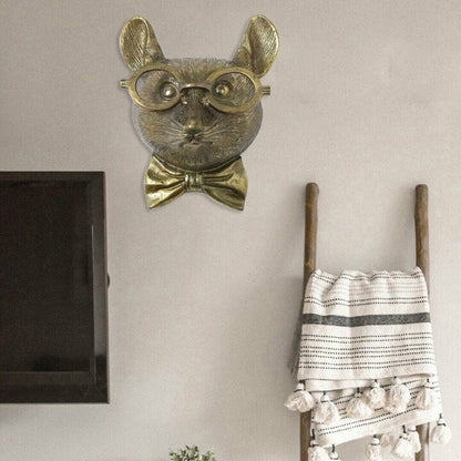 Animal Head Wall Decoration Hand-Painted UV-Resistant Resin