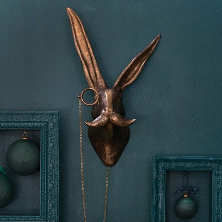 Animal Head Wall Decoration Hand-Painted UV-Resistant Resin