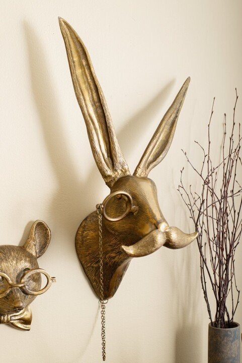 Animal Head Wall Decoration Hand-Painted UV-Resistant Resin