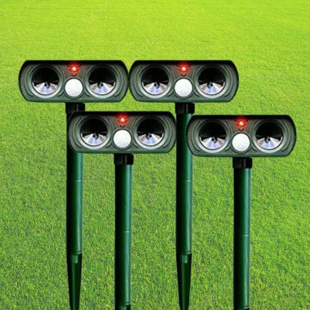 Animal Repeller Solar-Powered Motion-Activated Ultrasonic Deterrent