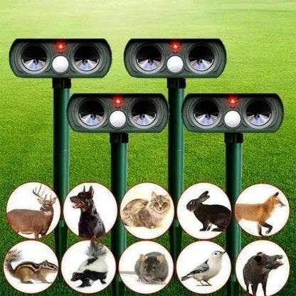 Animal Repeller Solar-Powered Motion-Activated Ultrasonic Deterrent