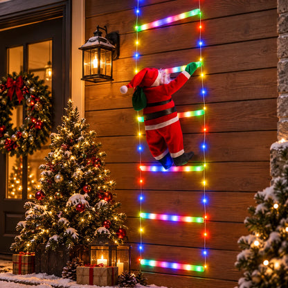 Animated Christmas Decoration Climbing Santa LED Ladder