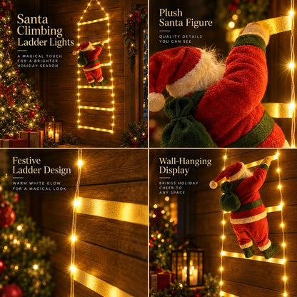 Animated Christmas Decoration Climbing Santa LED Ladder