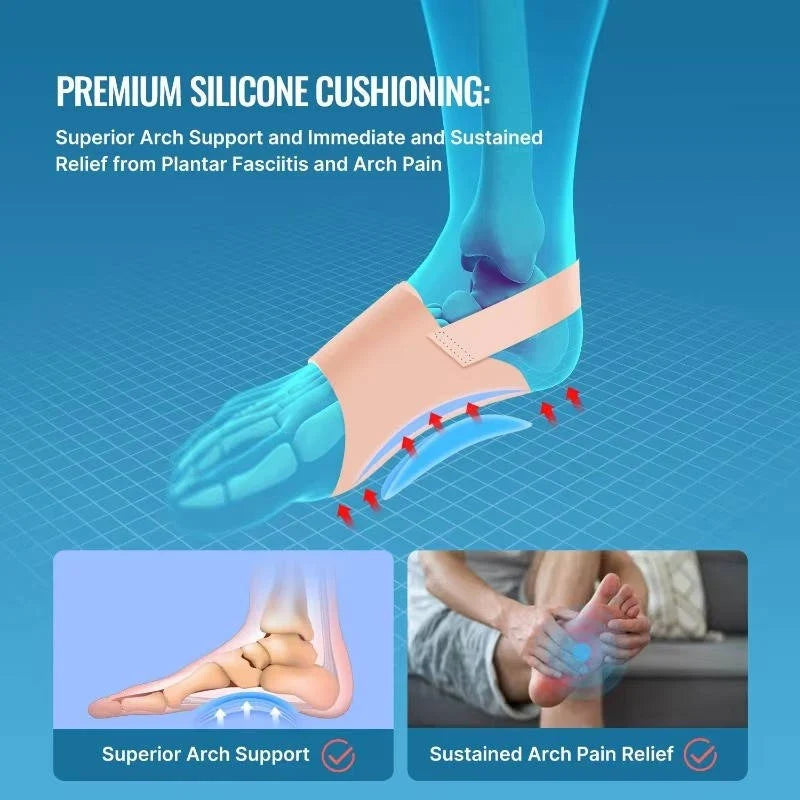 Arch Support Sleeves Adjustable Straps Gel Cushioning